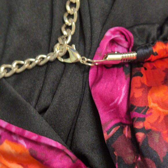 Cache Floral Sleeveless Halter Dress Womens Silk Blend Summer Y2K Size 2 - Picture 8 of 11